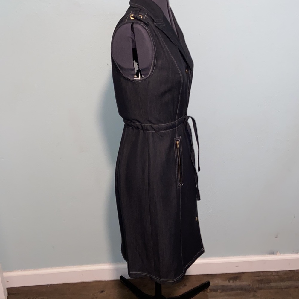 Premise dress 80% polyester and rayon size 4 gold button up - Picture 5 of 10